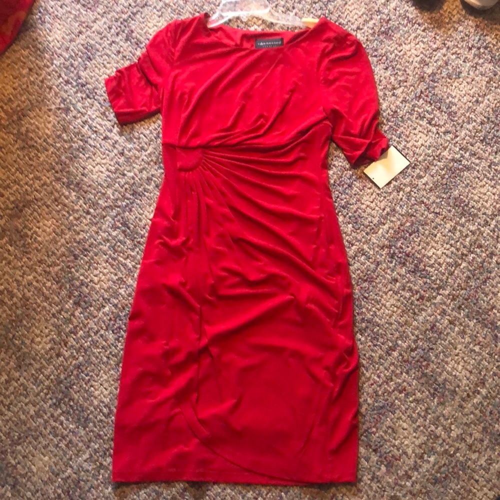 Connected apparel red womens dress  size 8